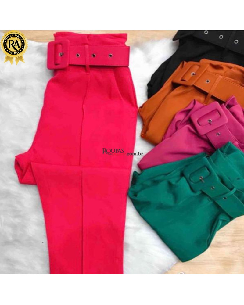 Calça Feminina Alfaiataria Com Cinto