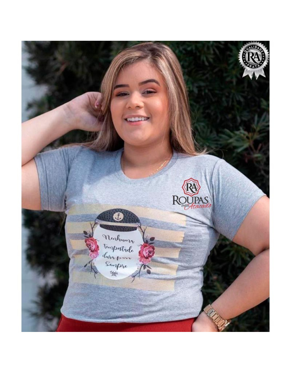 Blusa Tshirts Algodão Plus Size