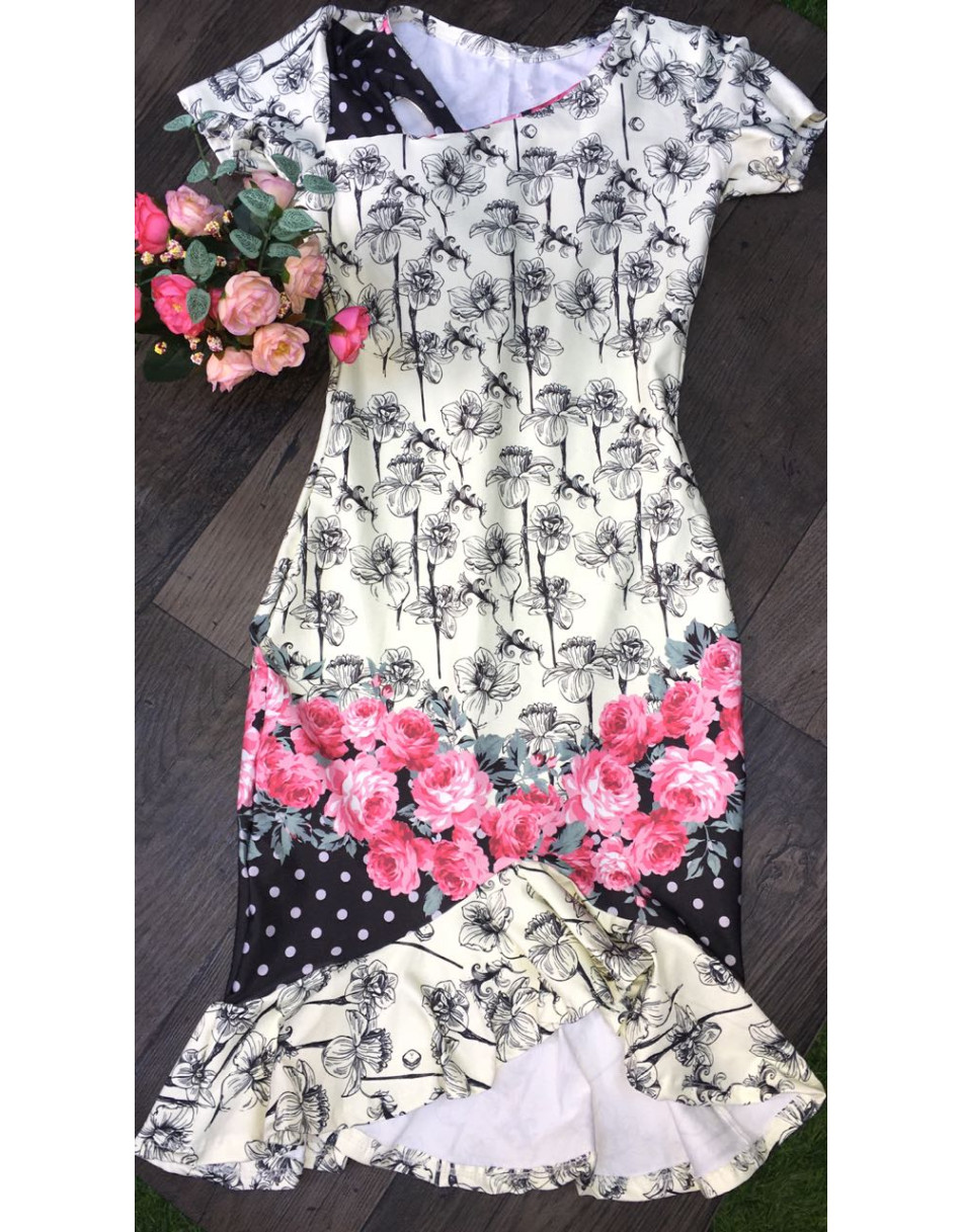 Vestidos evangelicos Midi Com Babado