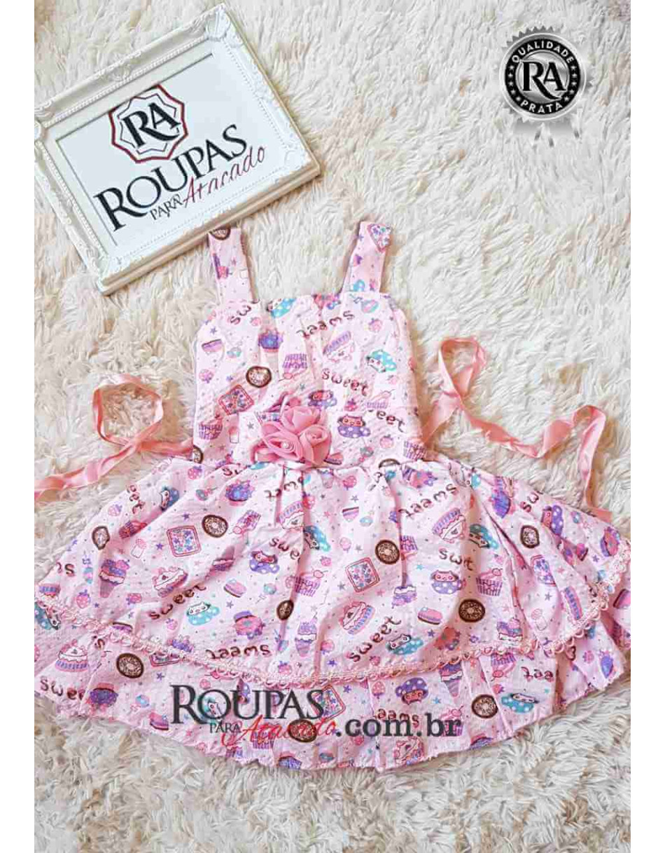 Vestido Infantil Tricoline Estampado