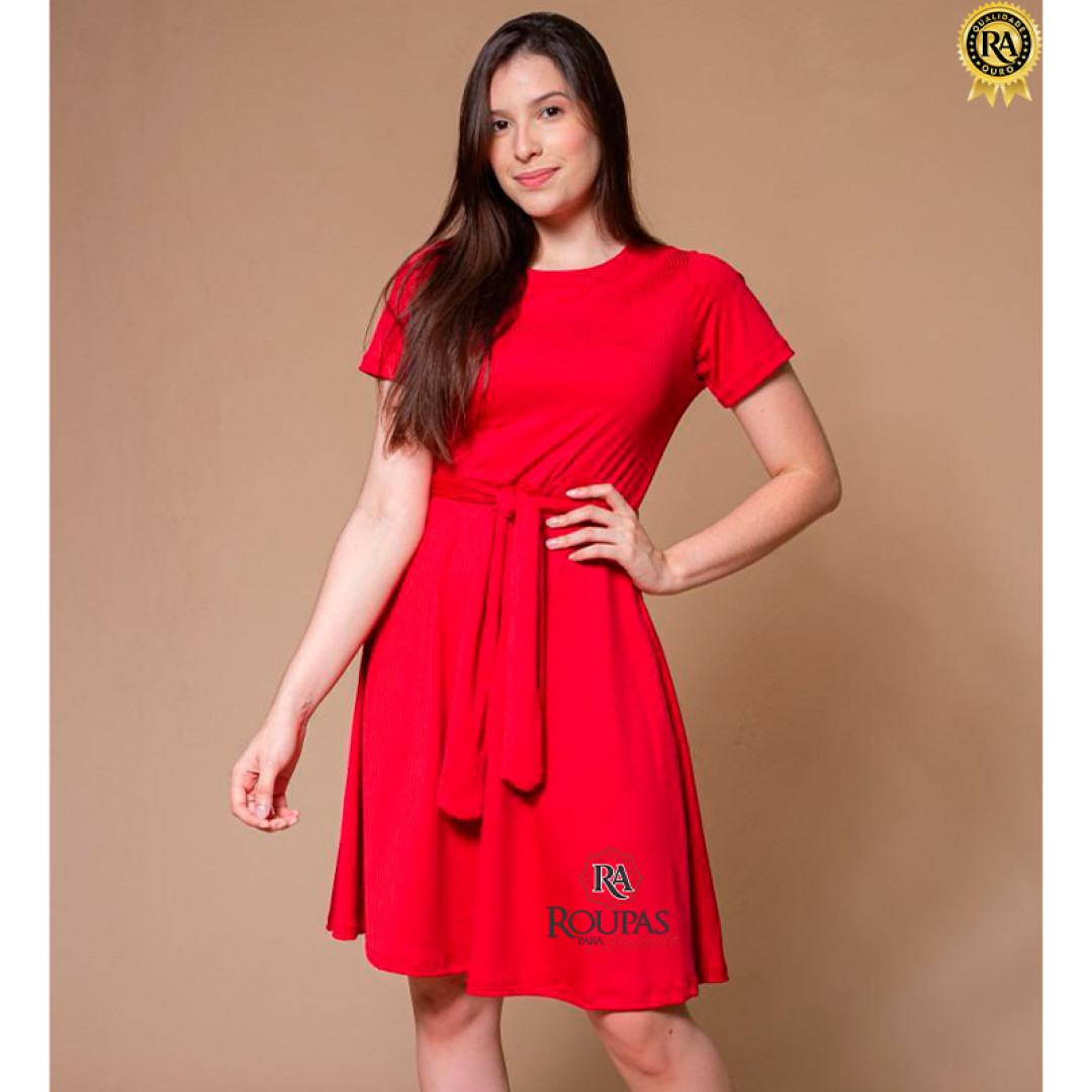 Vestido Midi Evasê Canelado Mariana