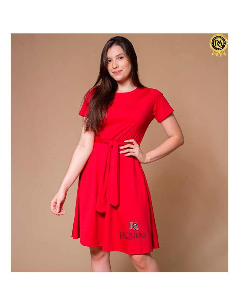 Vestido Midi Evasê Canelado Mariana