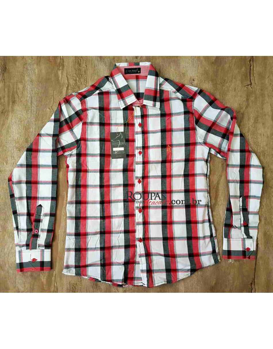 Camisa Social Xadrez Masculina Manga Longa