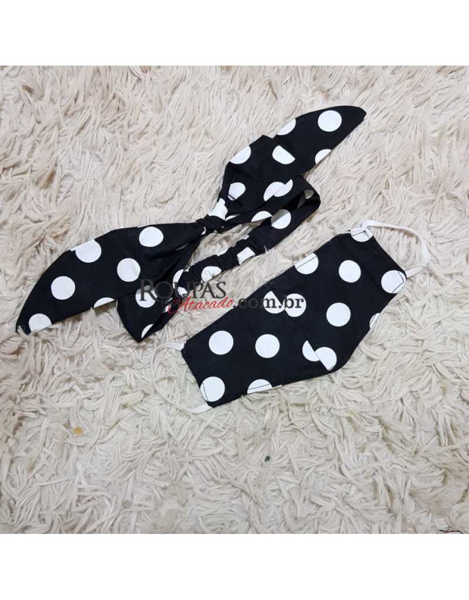 Kit Máscara e Turbante Infantil 