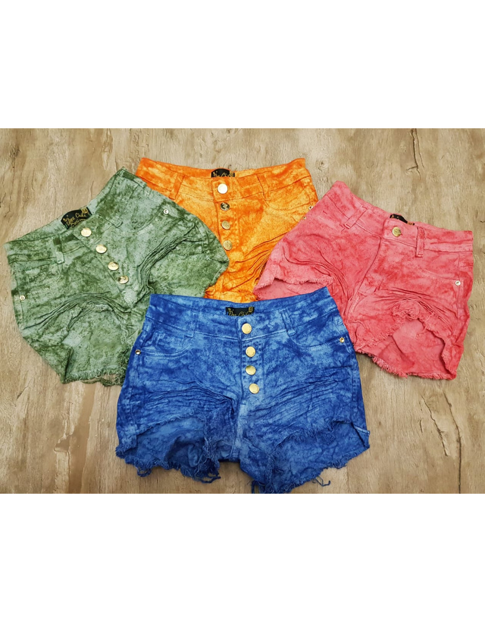 Short Brim Colorido Manchado