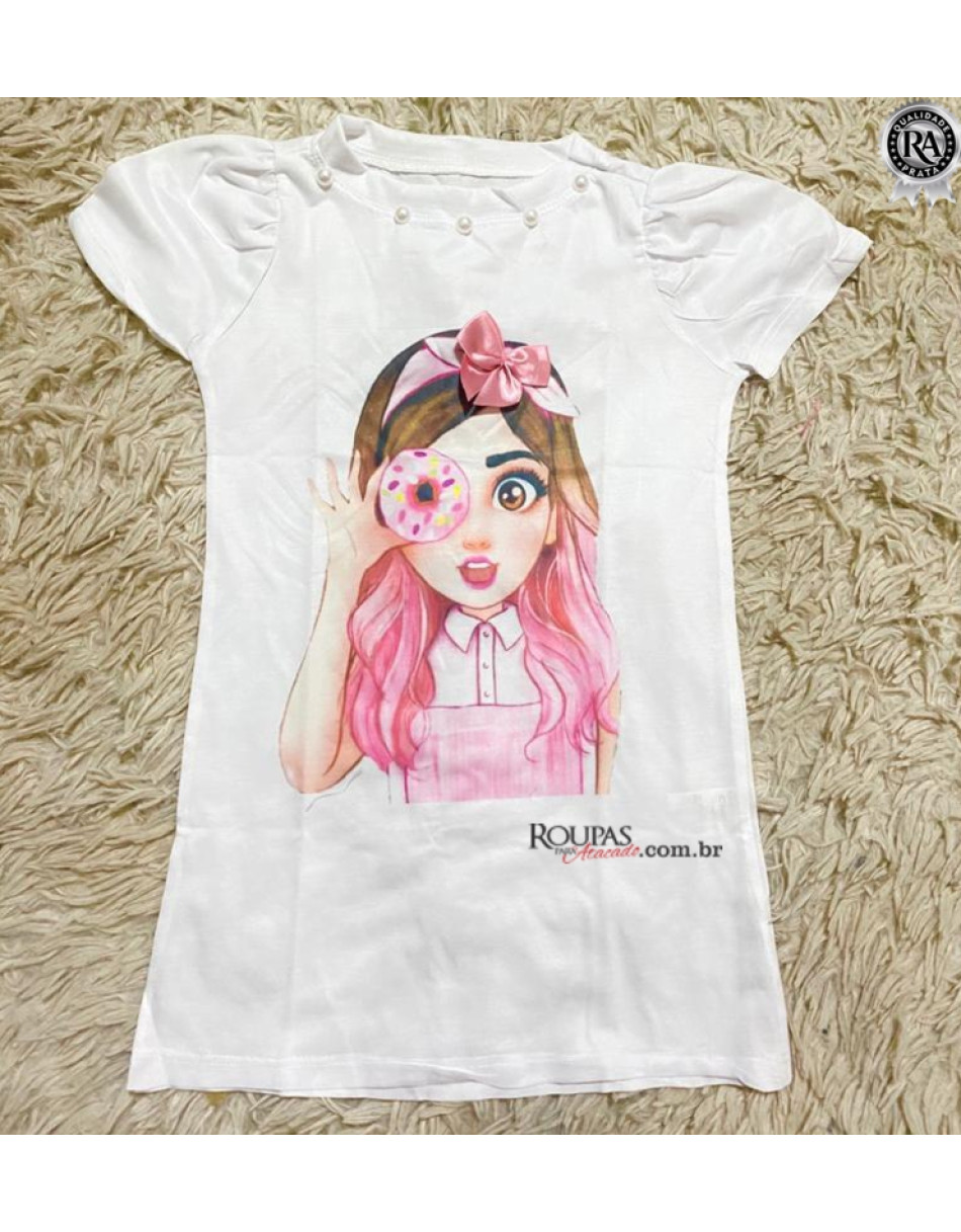 Vestido Infantil Sublimado Com Aplicação 