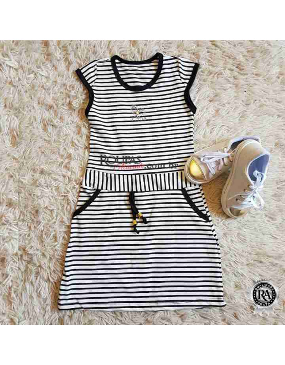 Vestido Infantil Listrado
