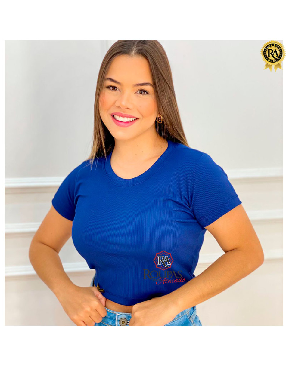 Cropped Caneladinho Liso