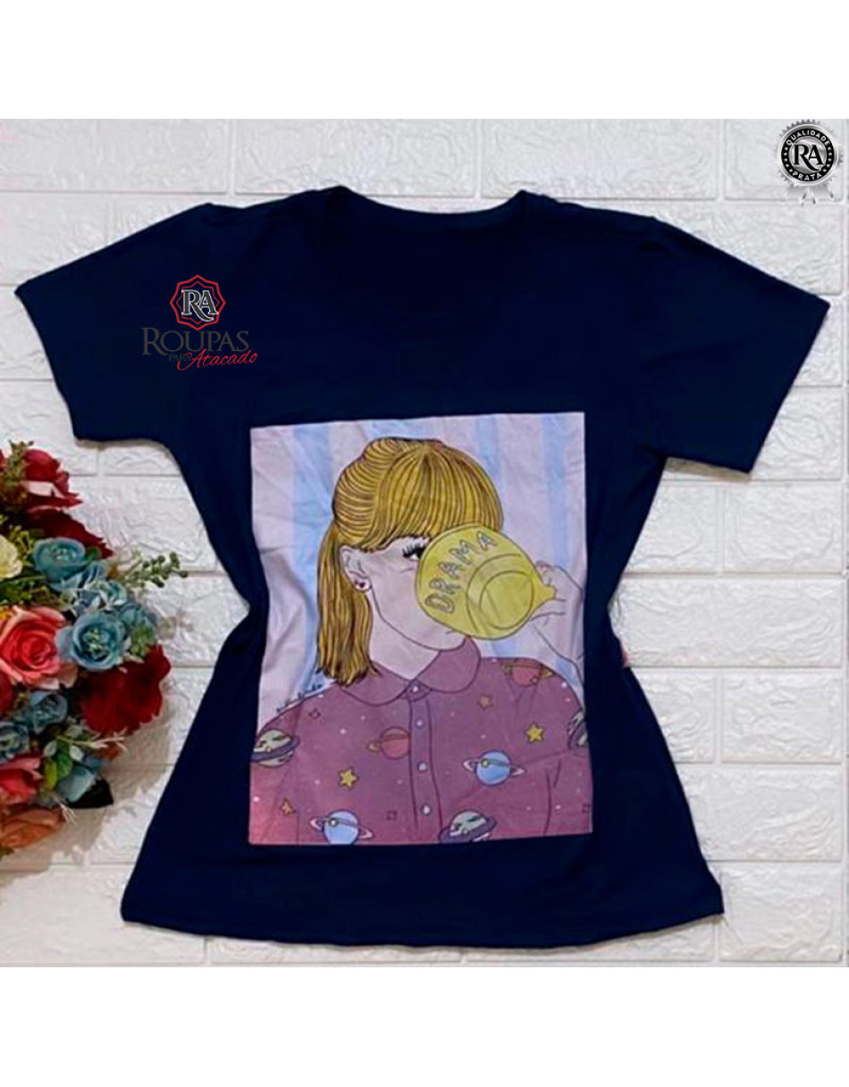Tshirt Com Estampa Malha Leila