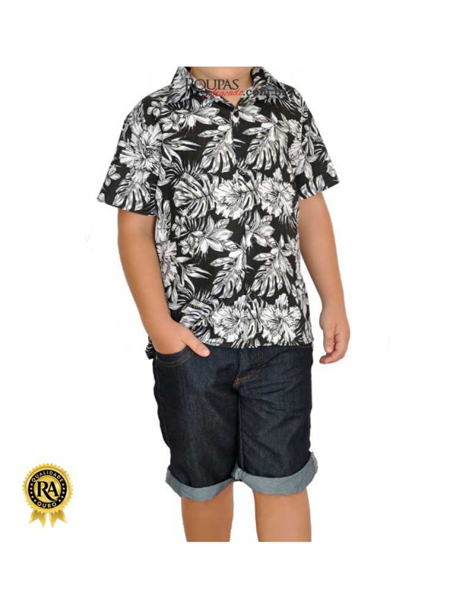 Camisa Social Infantil Estampada