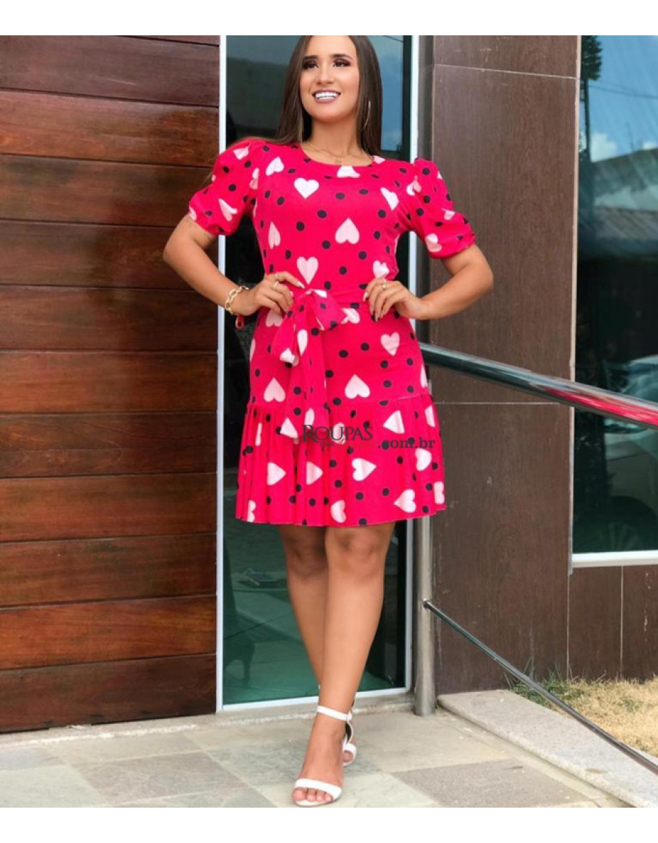 Vestido Com Babado E Laço Vanessa