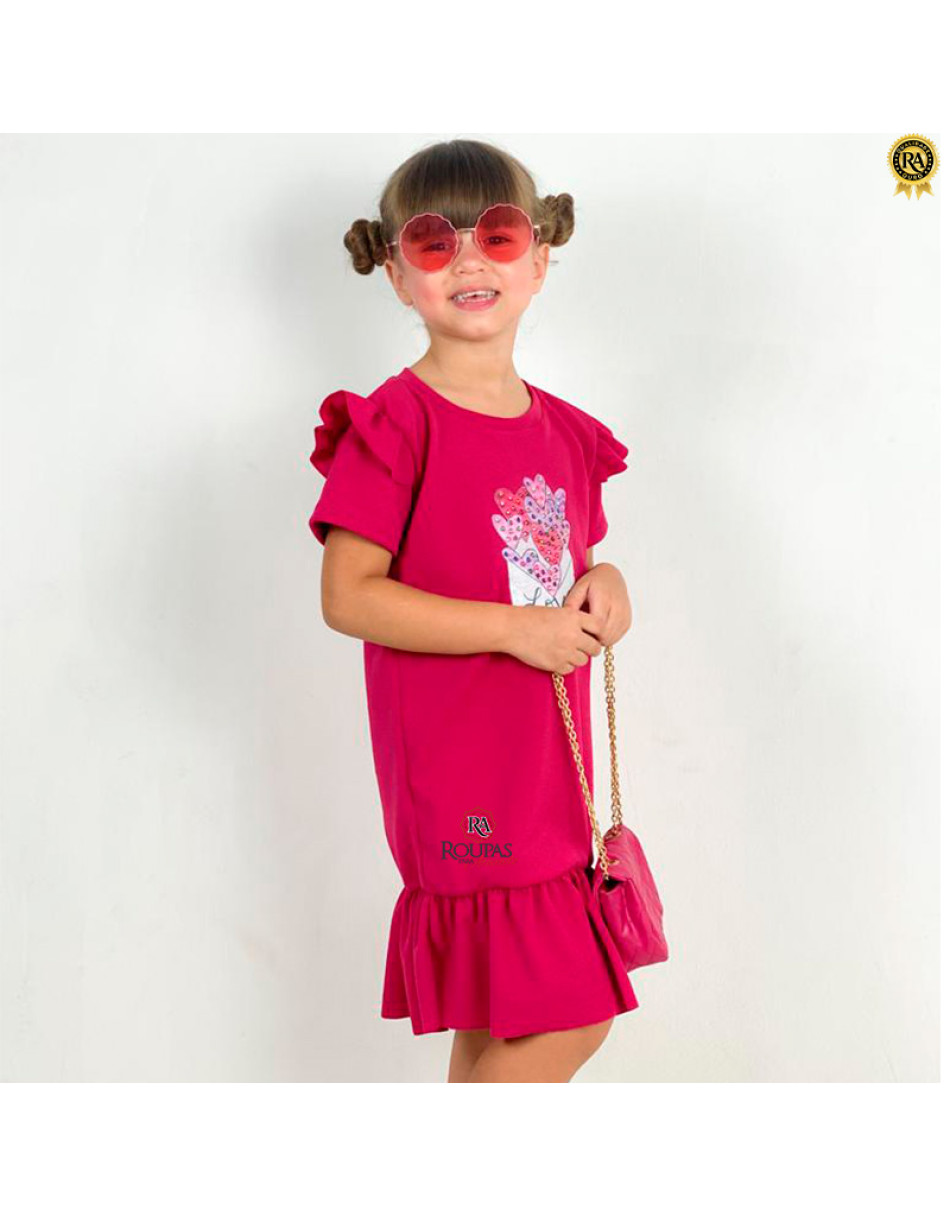 Vestido Infantil Lorena Em Crepe Liso