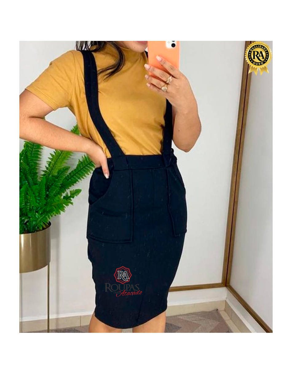 Salopete Feminina Em Malha Crepe