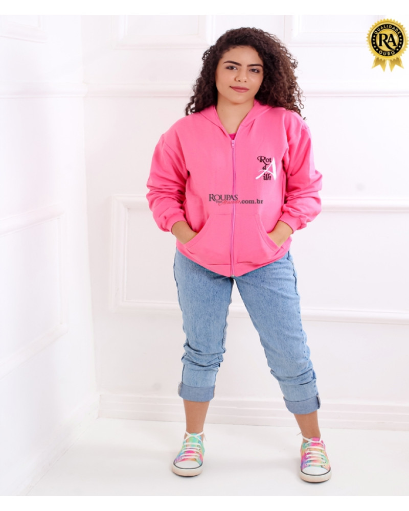 Blusa Moletom Juvenil Feminina Canguru com Capuz
