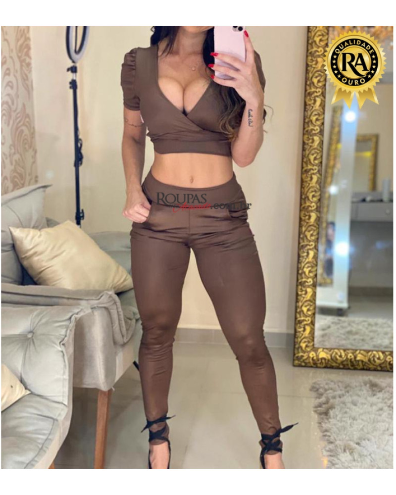 Conjunto Cropped E Calça Cirre