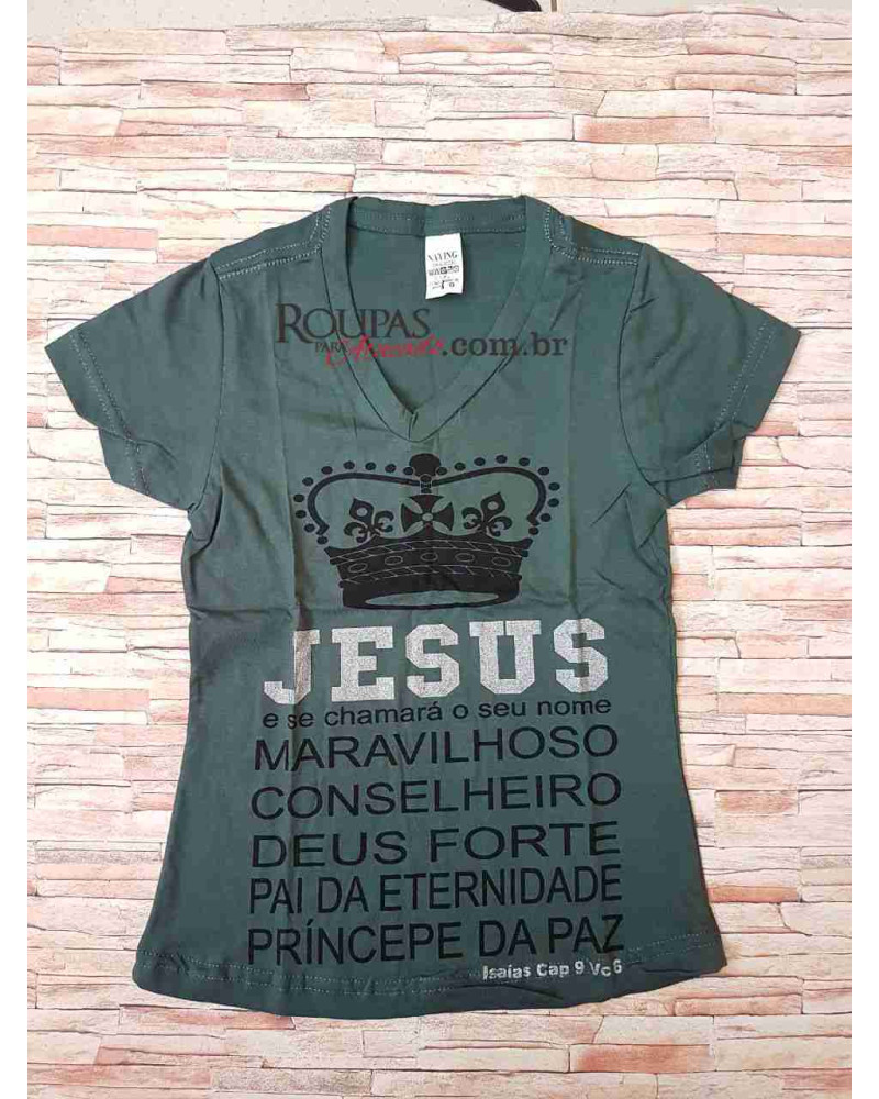 Blusa Baby Look Infantil Com Frases Evangelica