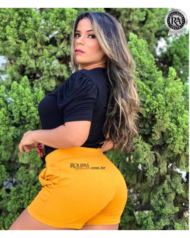 Short Colorido Feminino Liso