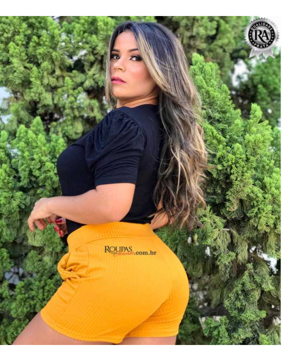 Short Colorido Feminino Liso