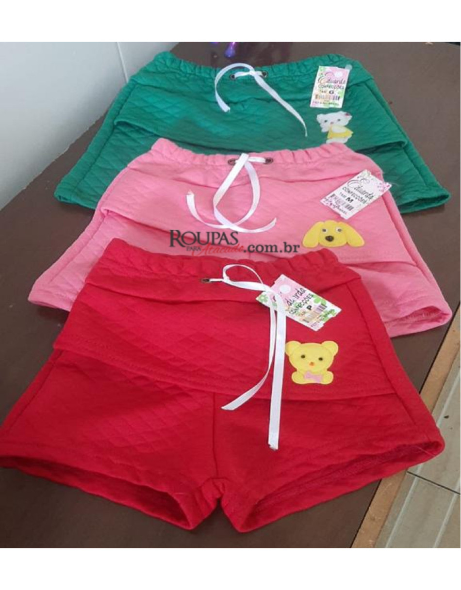  Short Saia Infantil Em Matelassê 