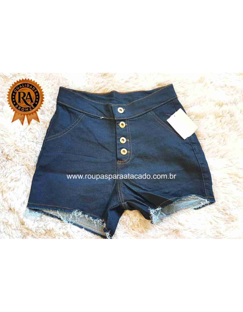Short Jeans Curto Cintura Alta Feminino Basic