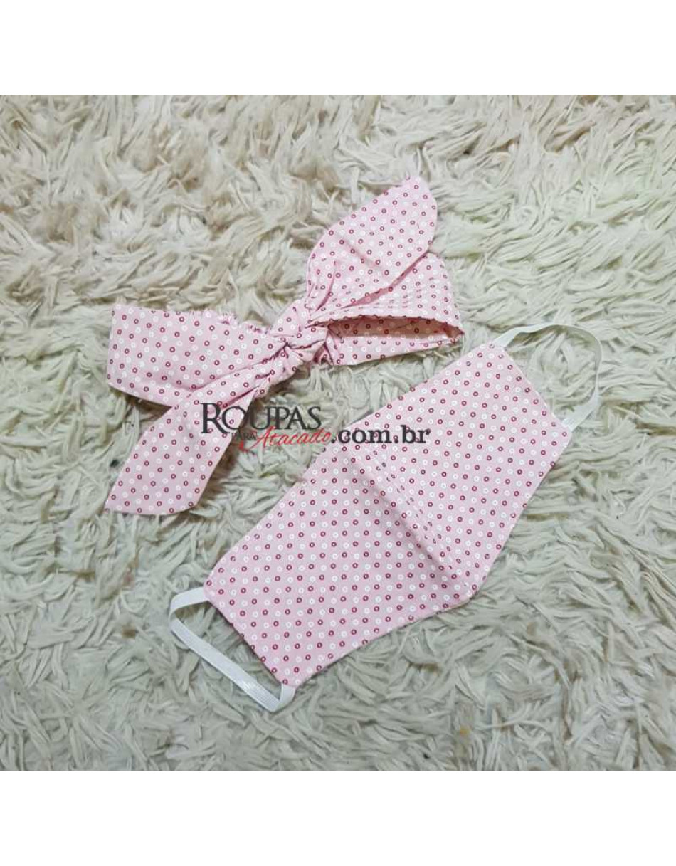 Kit Máscara e Turbante Infantil 
