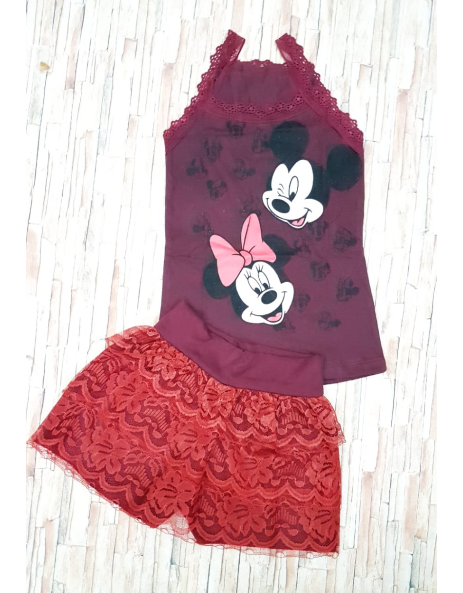 Conjunto Infantil Blusa e Short de renda