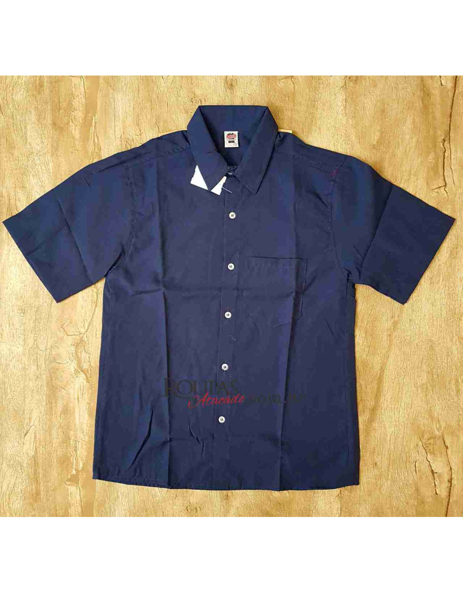 Camisa Social Masculina Manga Curta Lisa