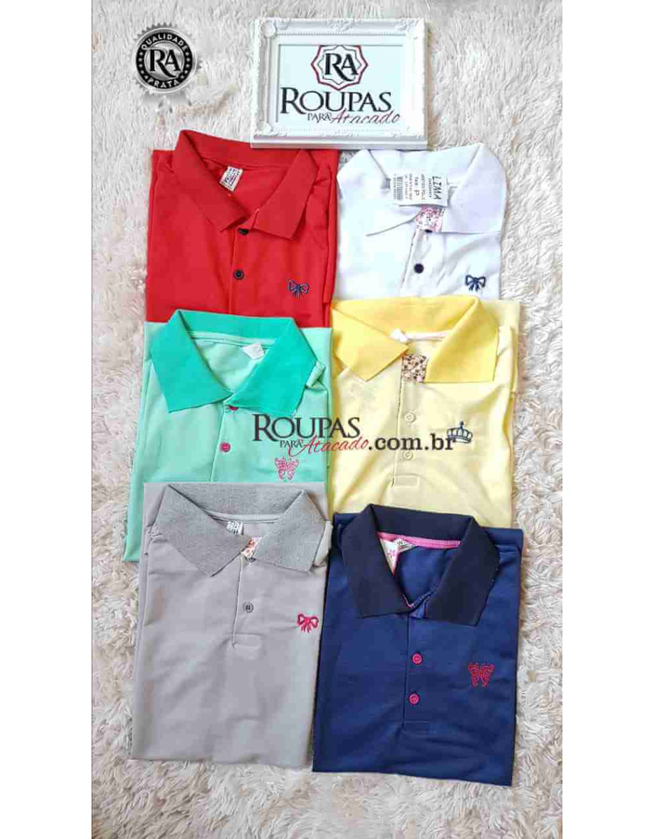Vestido Gola Polo Feminino Adulto