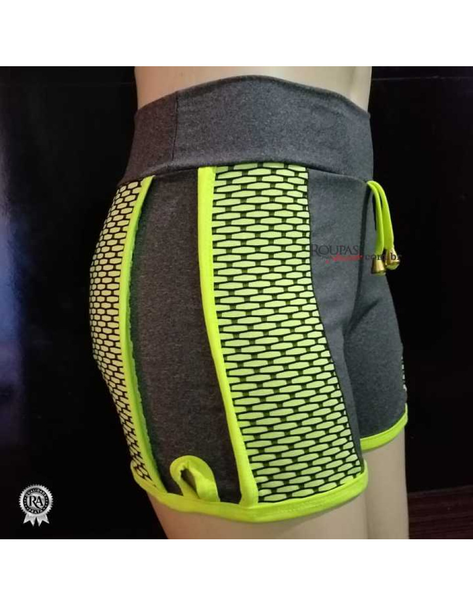 Short Fitness Em Suplex mescla Detalhes