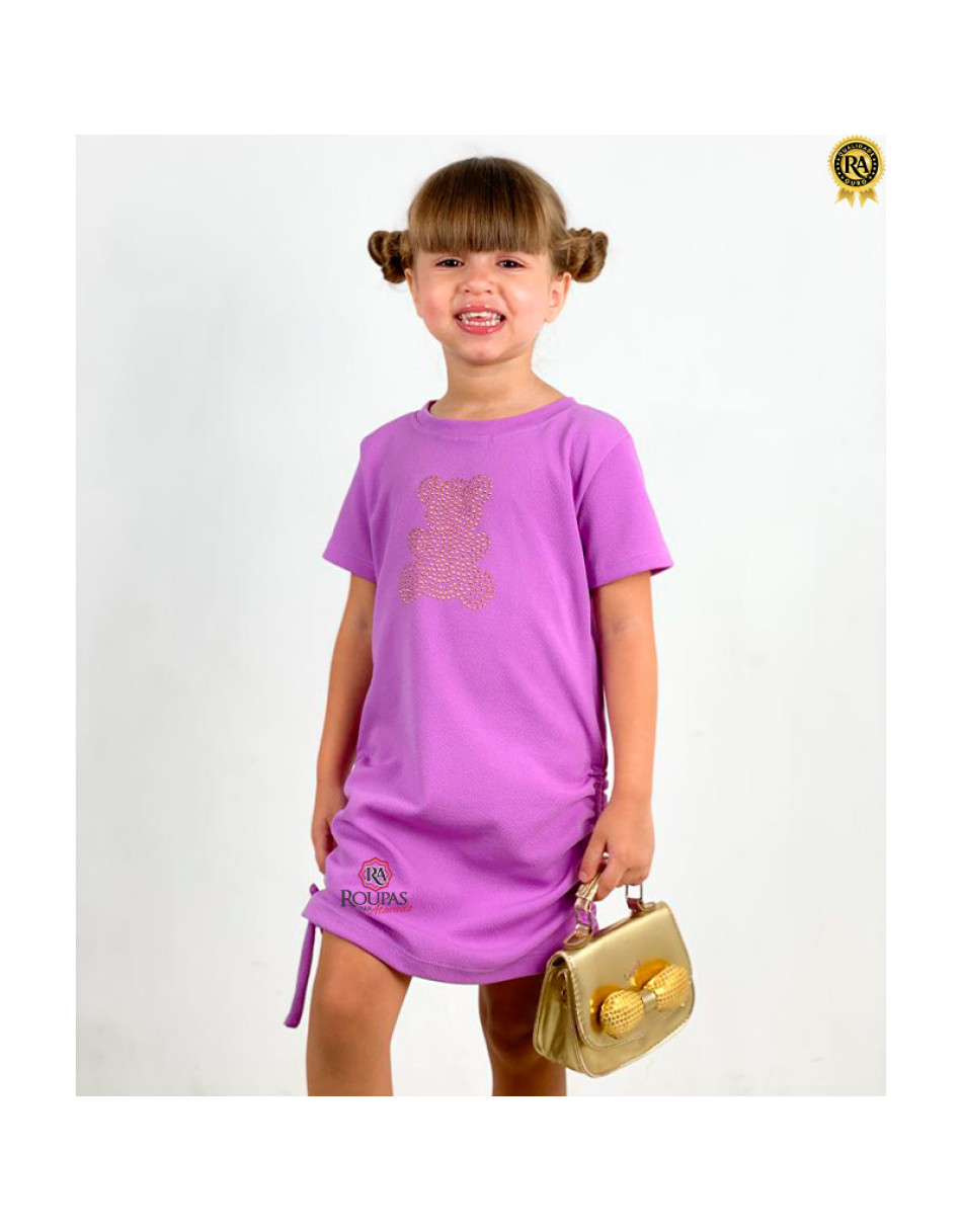 Vestido Infantil Lorena Em Crepe Liso