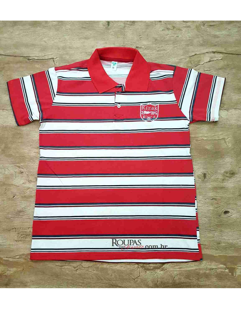 Camisa Polo Listrada Masculina adulta