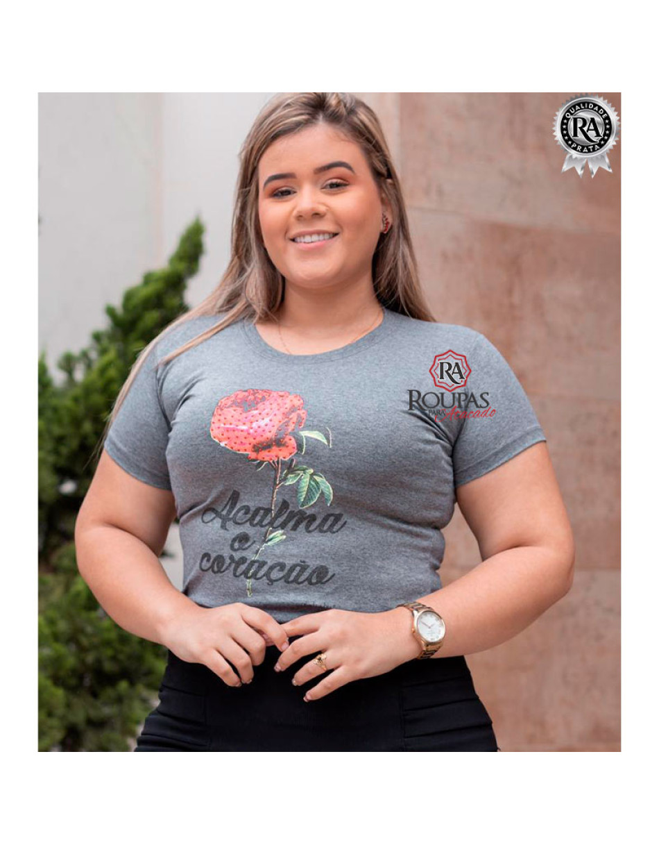 Blusa Tshirts Algodão Plus Size