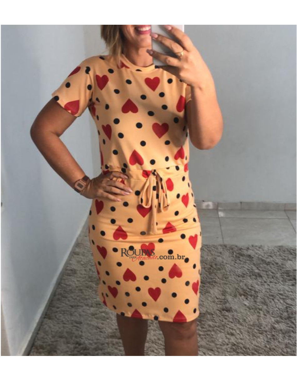 Vestido Tubinho Com Amarração Na Cintura