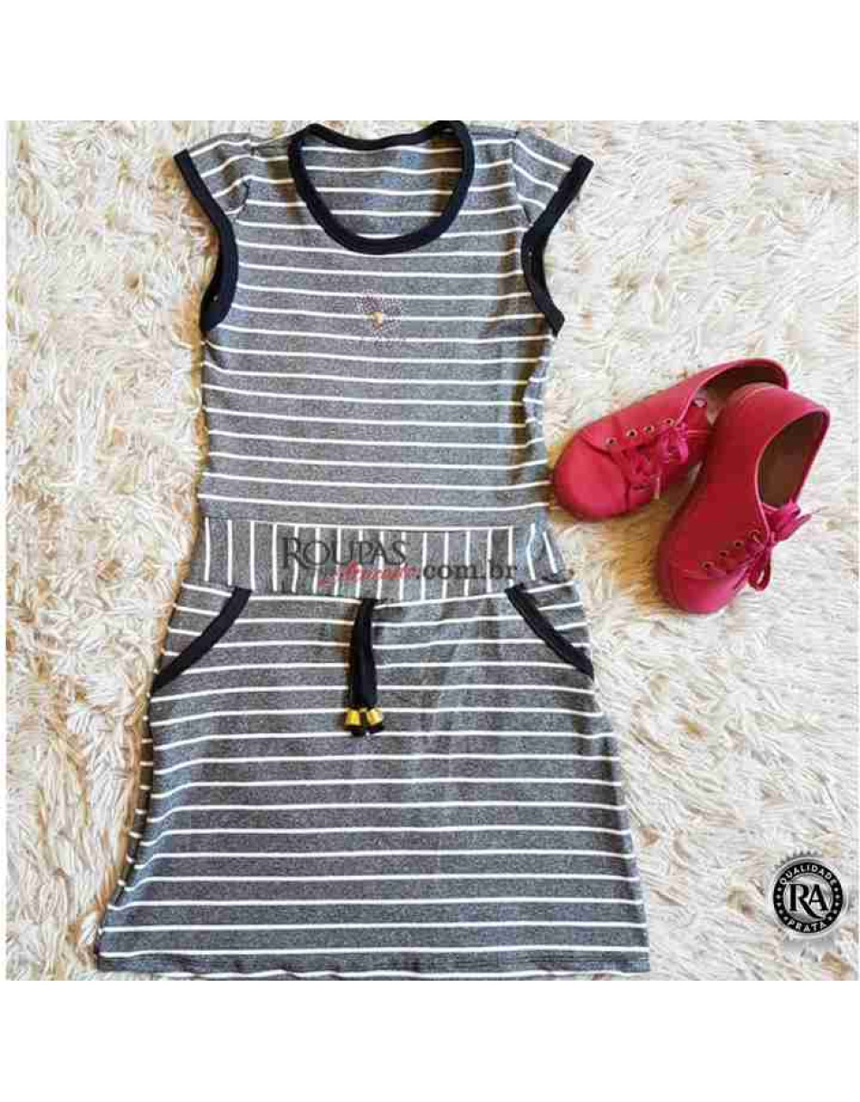 Vestido Infantil Listrado
