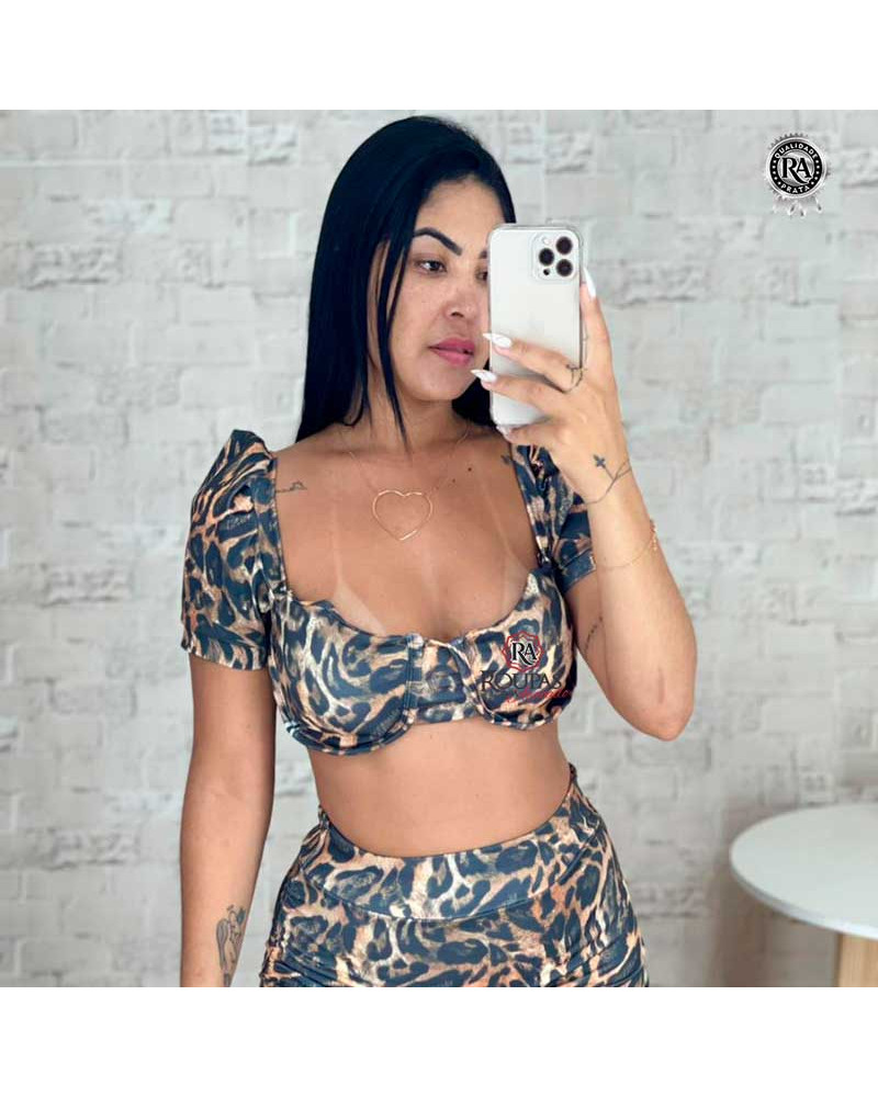 Cropped Com Bojo Estampado