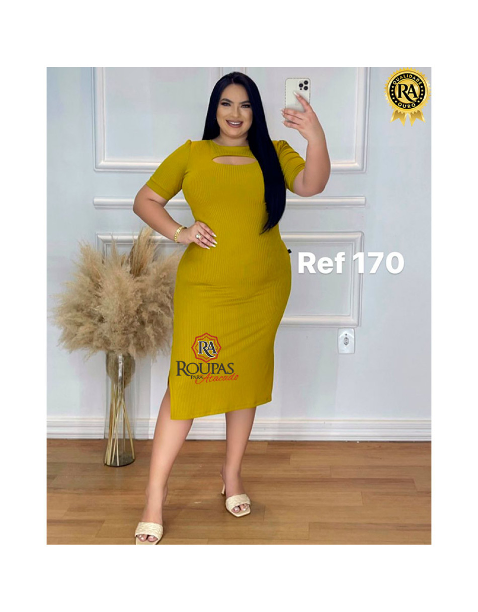 Vestido Canelado Plus Size Moda Evangélica