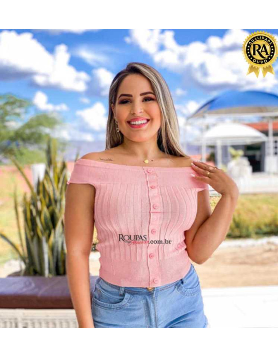 Blusa Tricot Feminina Ombro A Ombro
