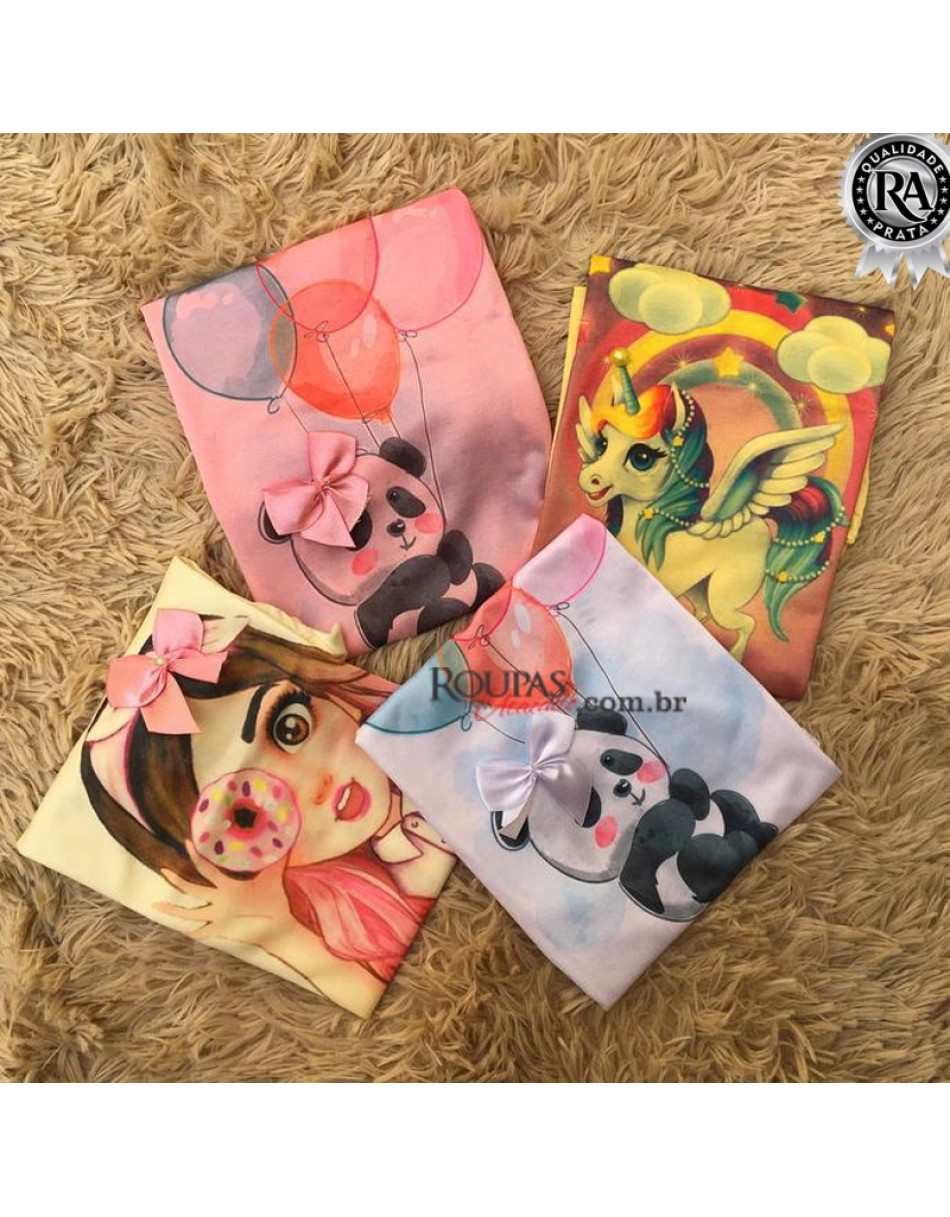 Vestido Infantil Sublimado Com Aplicação 