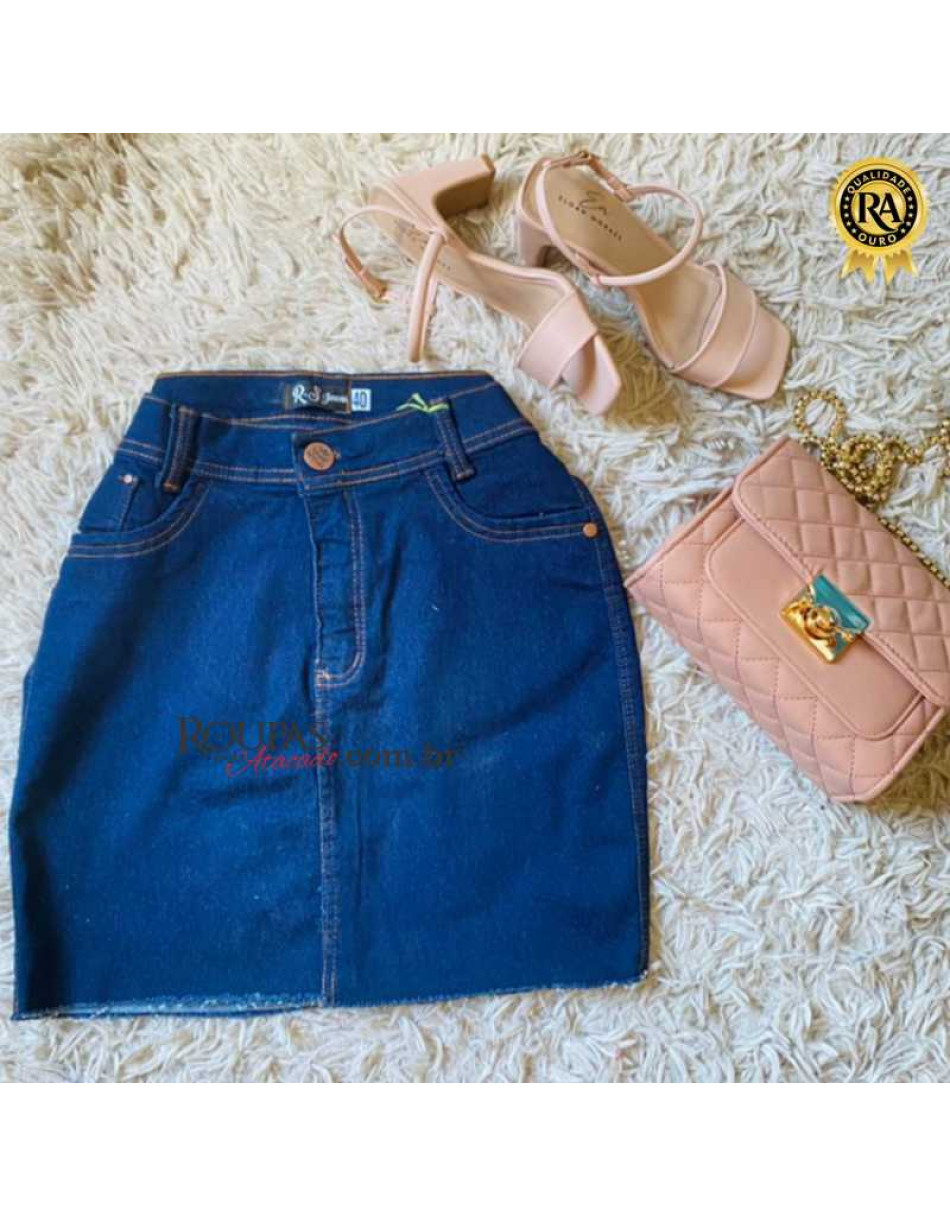 Saia Curta Jeans Feminina
