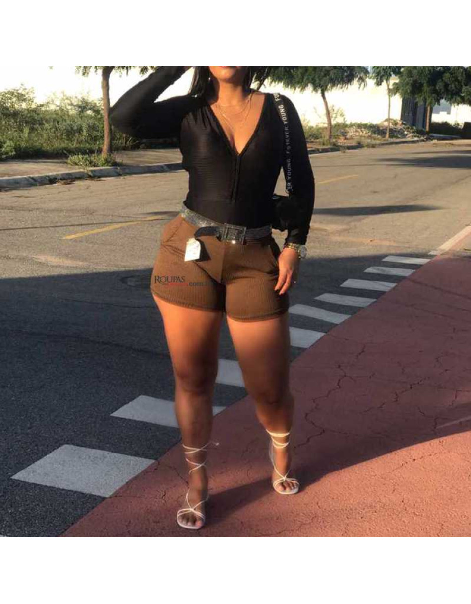 Short Colorido Feminino Liso