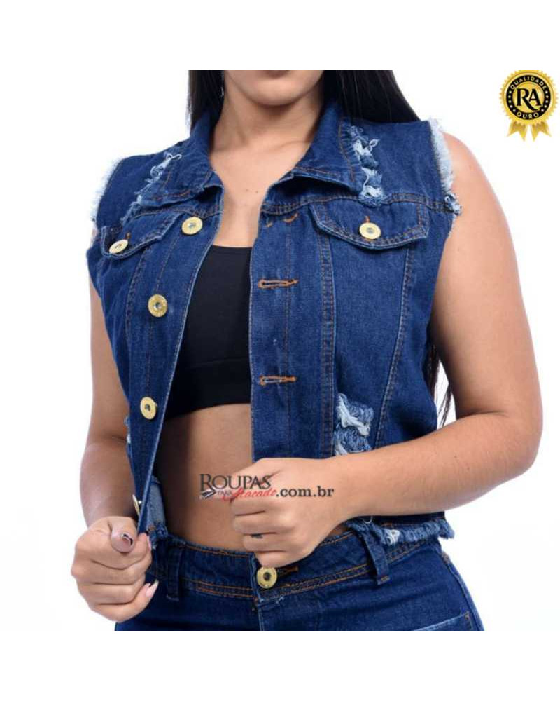 Colete Jeans Feminino Klys