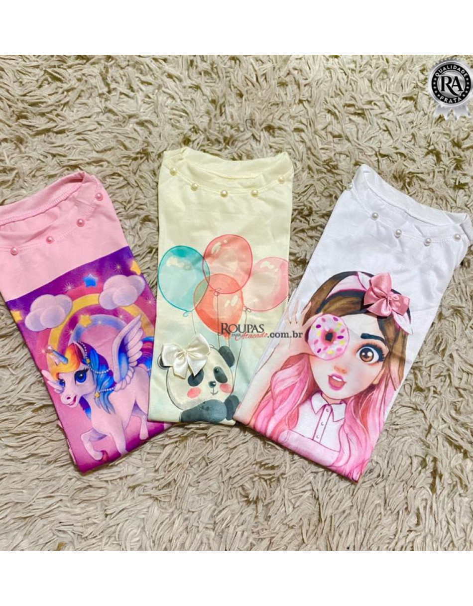 Vestido Infantil Sublimado Com Aplicação 