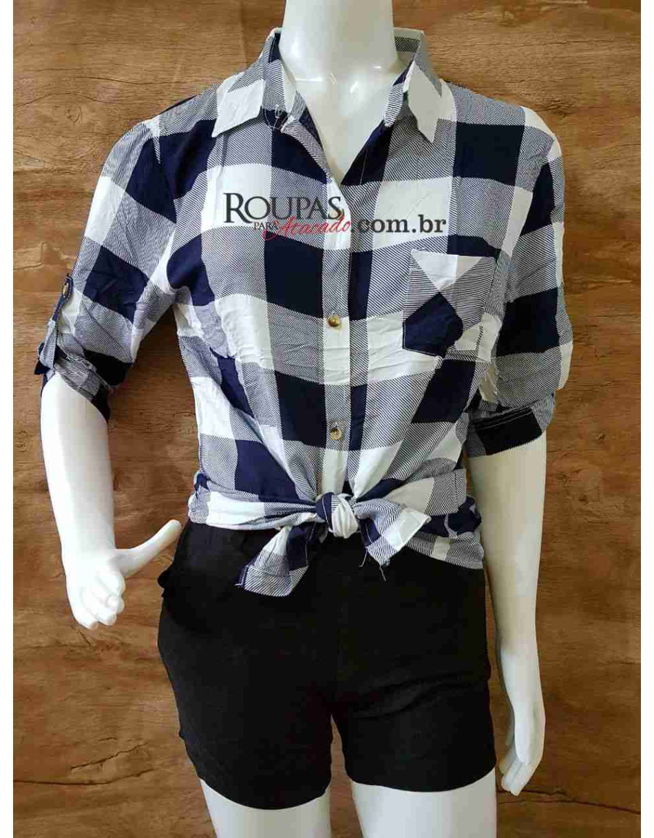 Blusa Xadrez Feminina 3/4