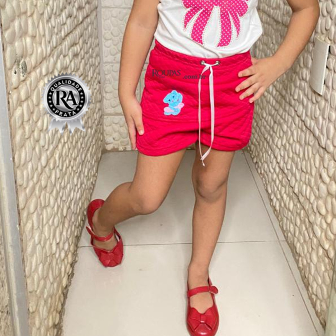 Short Saia Infantil Em Matelassê