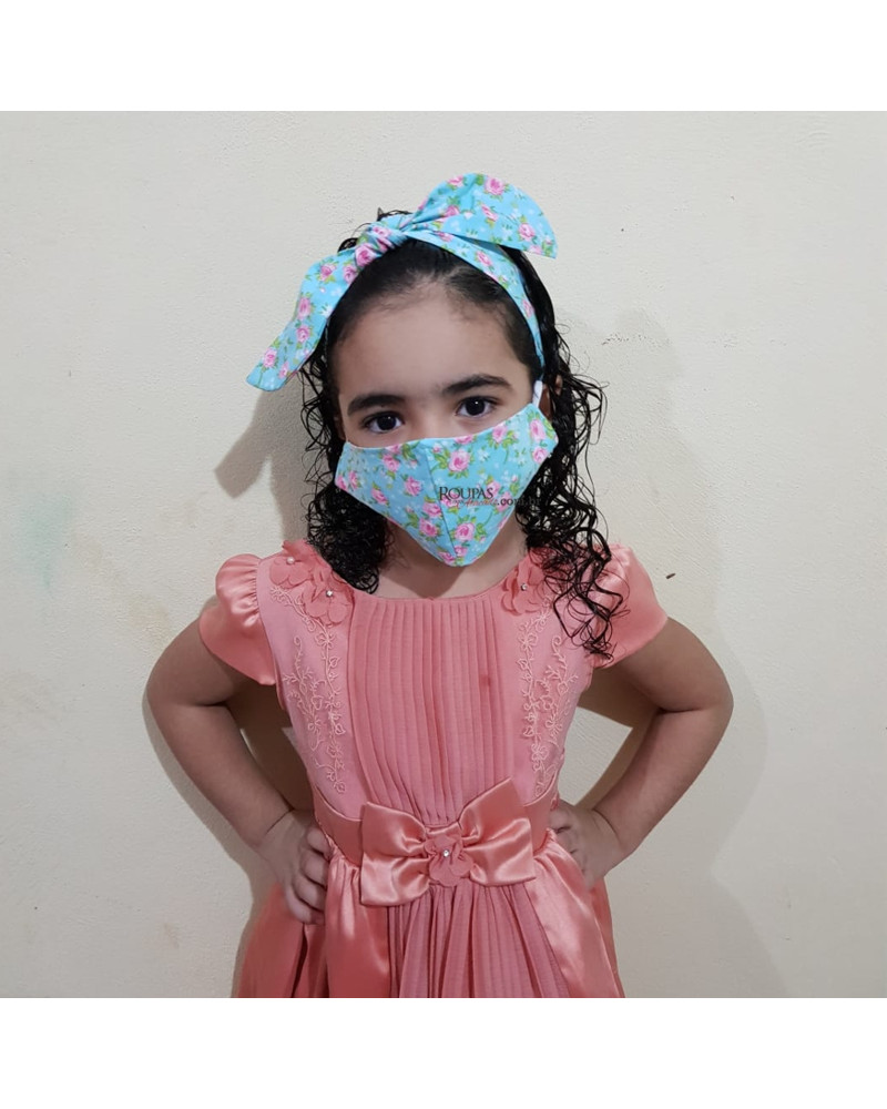 Kit Máscara e Turbante Infantil