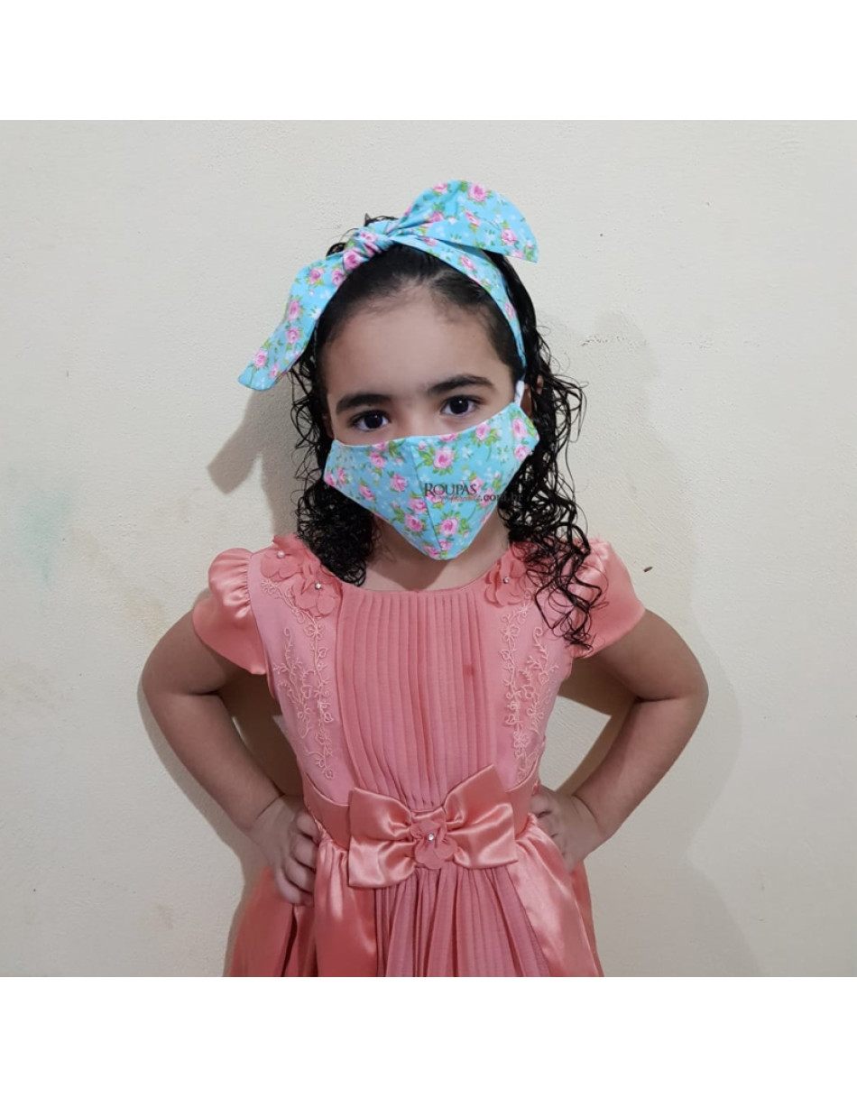Kit Máscara e Turbante Infantil 
