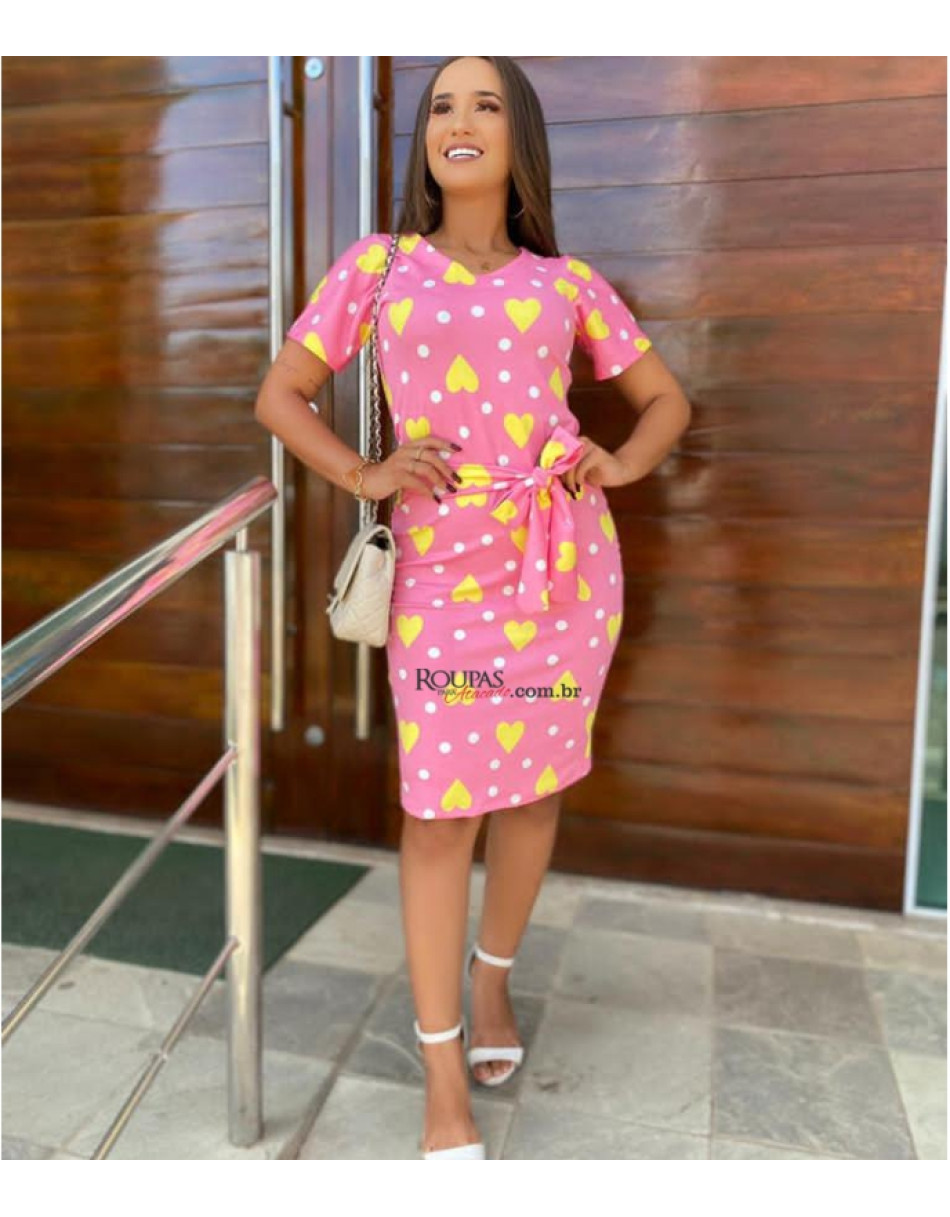Vestido Midi Tubinho Com Cinto 