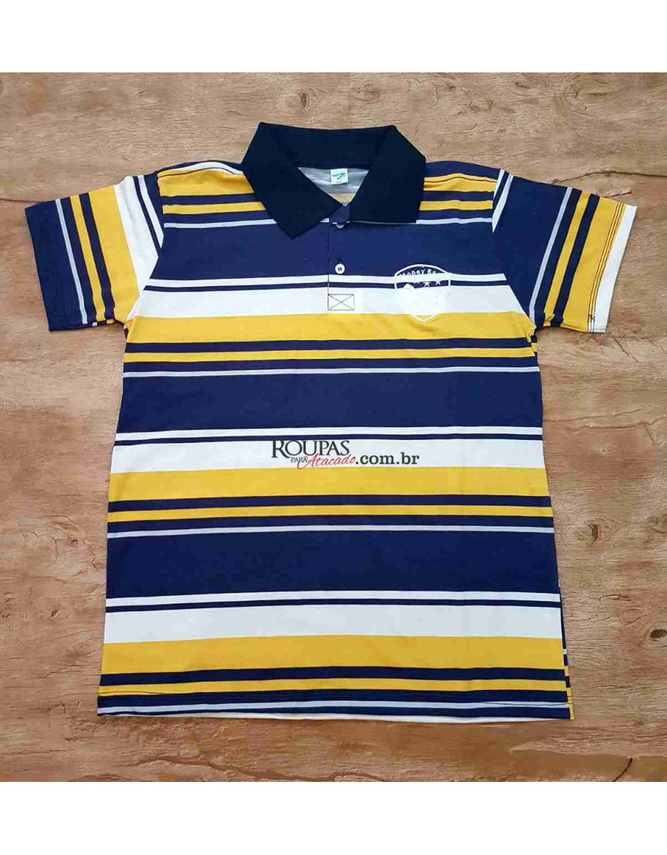 Camisa Polo Listrada Masculina adulta