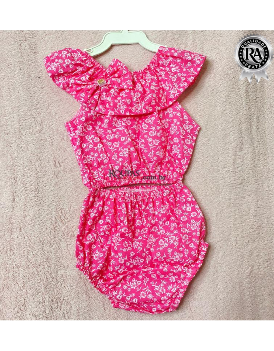 Conjunto Bebê Bunda Rica Em Tricoline