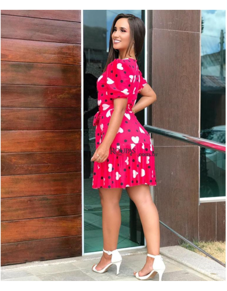 Vestido Com Babado E Laço Vanessa
